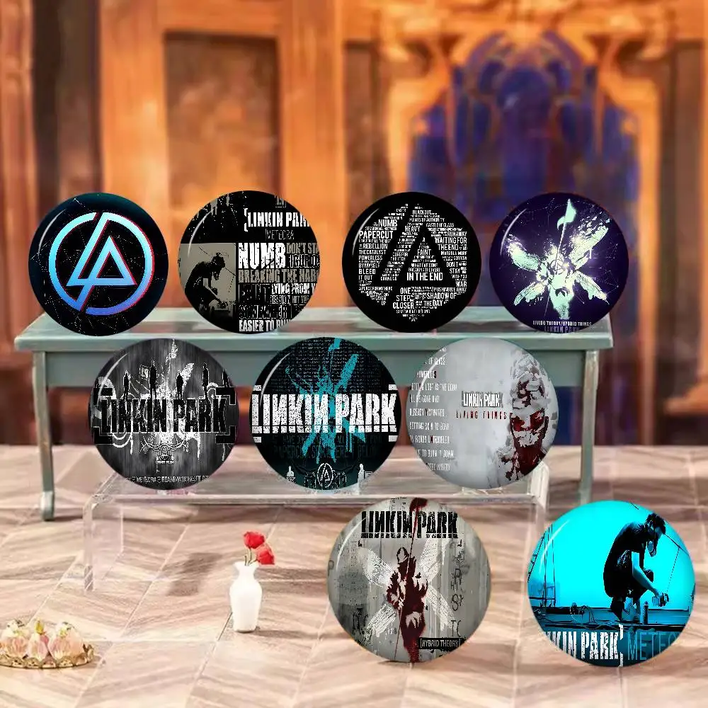 L-Linkin Hot Band Park 58mm Cute Anime Figure Icon Badge Handmade Tinplate Brooch for Backpack Clothes Chest Ornament Gifts
