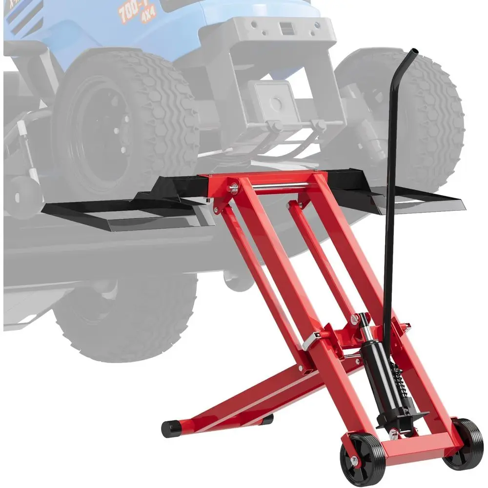 

500LB Hydraulic Mower Lit or 40-47.6" Axle, 24" Lawn Tractor Jack with 3-Height Adjusent, Zero Turn Mower Lit or Maintenance & R