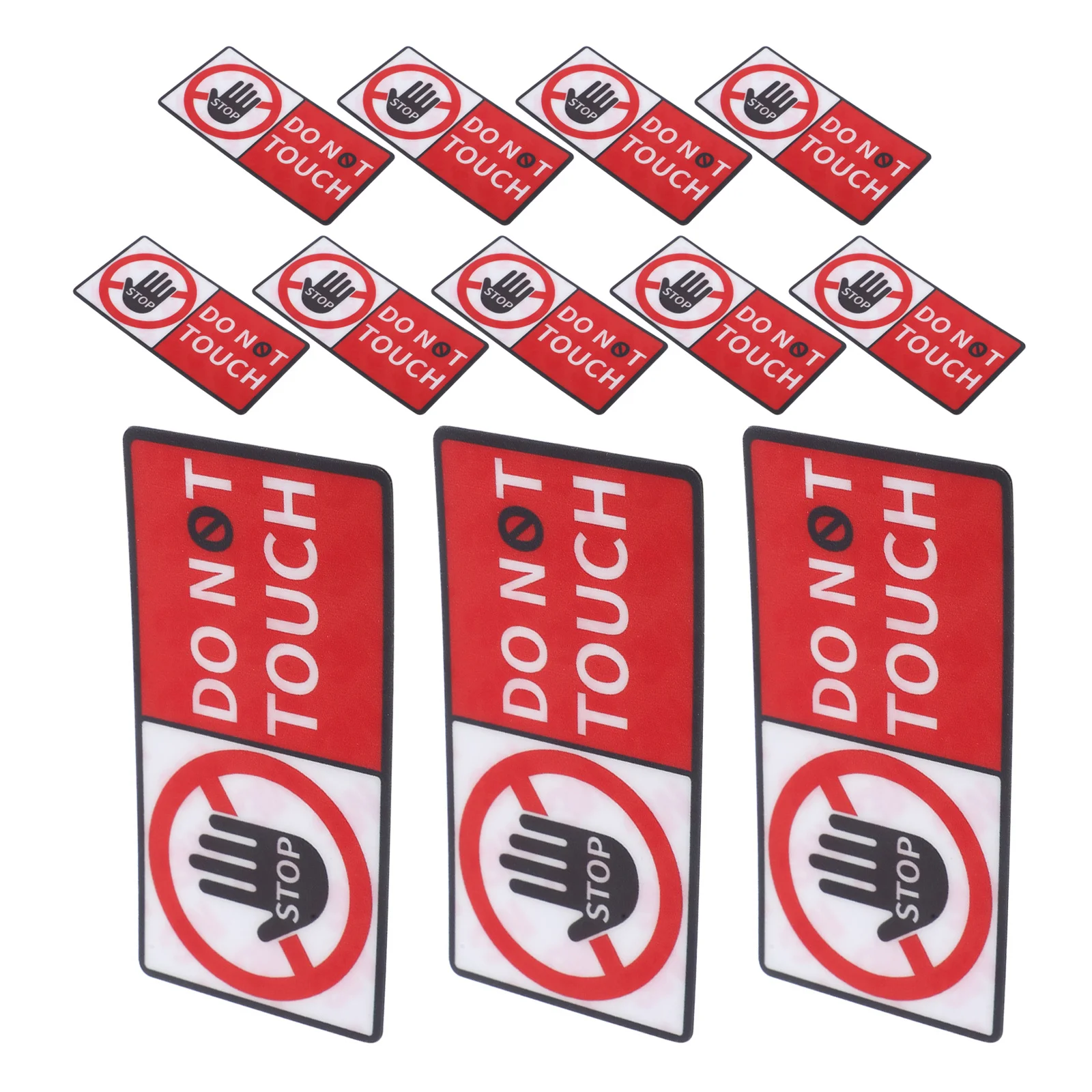 

12Pcs Not Touch Warning Sign Stickers Self Adhesive Waterproof Safety Labels Bold Visible Danger Decals for Office Industrial