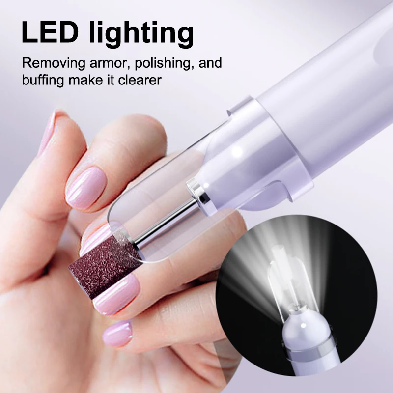 Elektrische nagelboor met UV-lamp Handbediende manicure-pedicureset met 5 slijpkoppen Manicure Grinder Polijstmachine