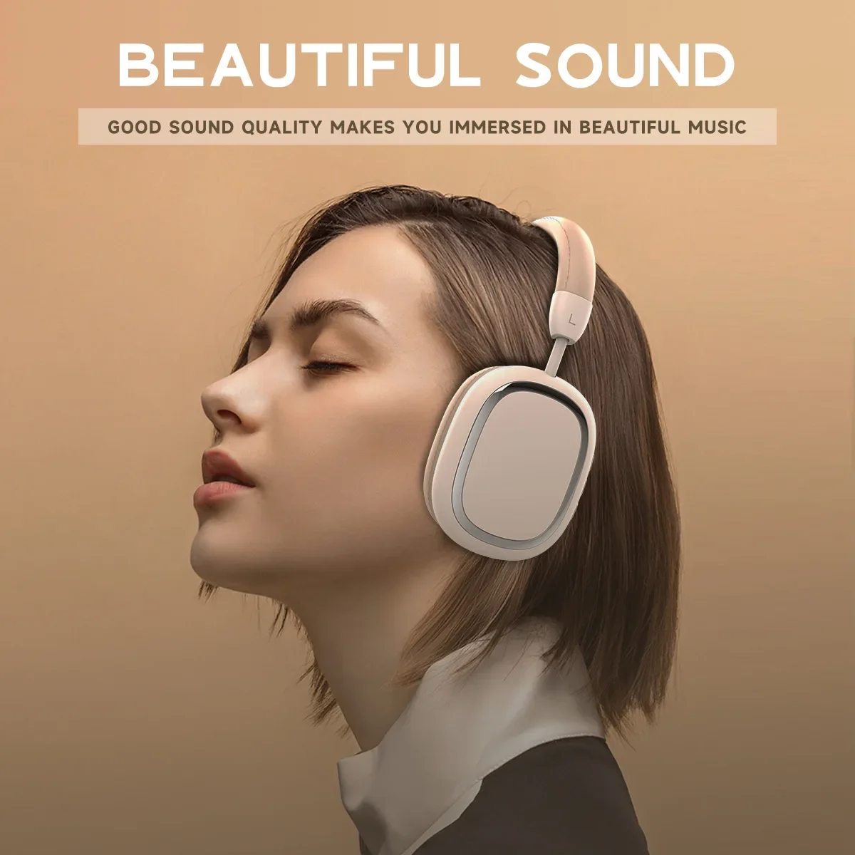 

2024 Wireless Bluetooth Headphones 3D True Stereo Music Headsets Comfortable Earcups Low Latency Gaming Headset for Xiaomi Apple