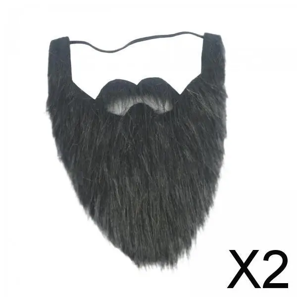 

2X Fake Beard Props Party Favors Funny Stage Performance Xmas Santa Claus