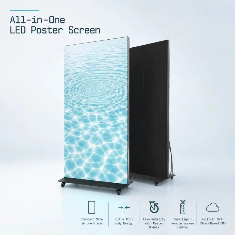 Vishow5.0 Indoor P1.538 High Definition 500CD Brightness 960*1920mm Vertical Advertising All-in-One  Poster Screen Nova TB40