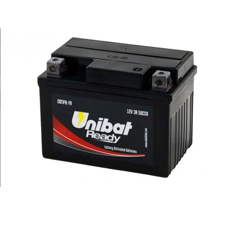 Battery unibat YTX4L-BS activated 12v 3ah motorcycle battery volts