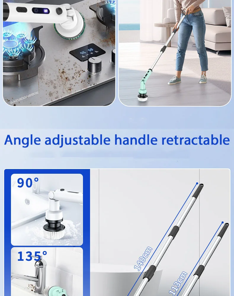 Portable Household Cleaning Brush Multifunctional Electric Cleaning Brush Wireless USB Charging Windows Bathroom Toilet Cleaning