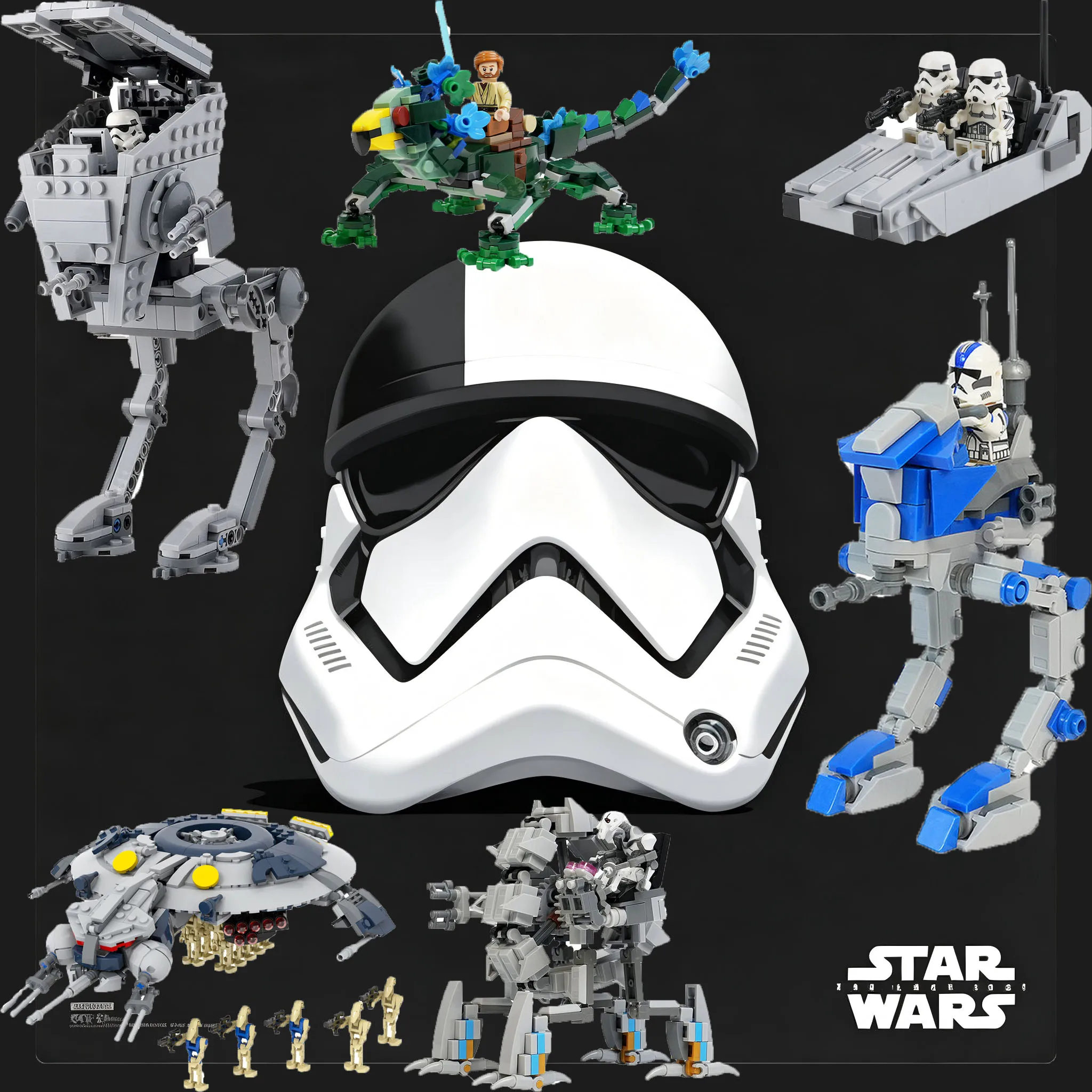 

Star Wars MOC Brick Spaceship Tank Fighter DIY Building Blocks Mini Vehicle Desktop Ornament Gift For Movie Hobby Decoration