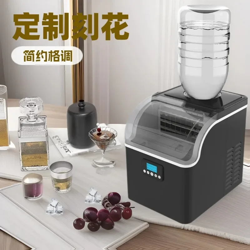 Commercial Ice Maker Machine 25kg 30kg Automatic Square Cube Ice Maker for Milk Tea Shop Bar Restaurant Small Household Use