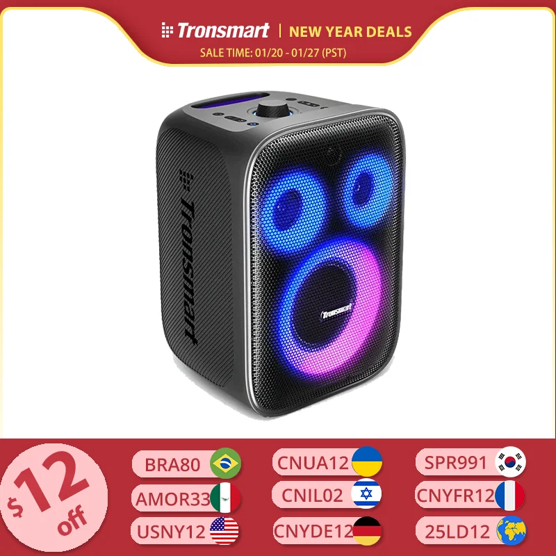 Tronsmart Halo 200 Speaker Bluetooth Speaker with 3 Way Sound System, 120W, Built-in/Wired Mic, Guitar Input, APP Control