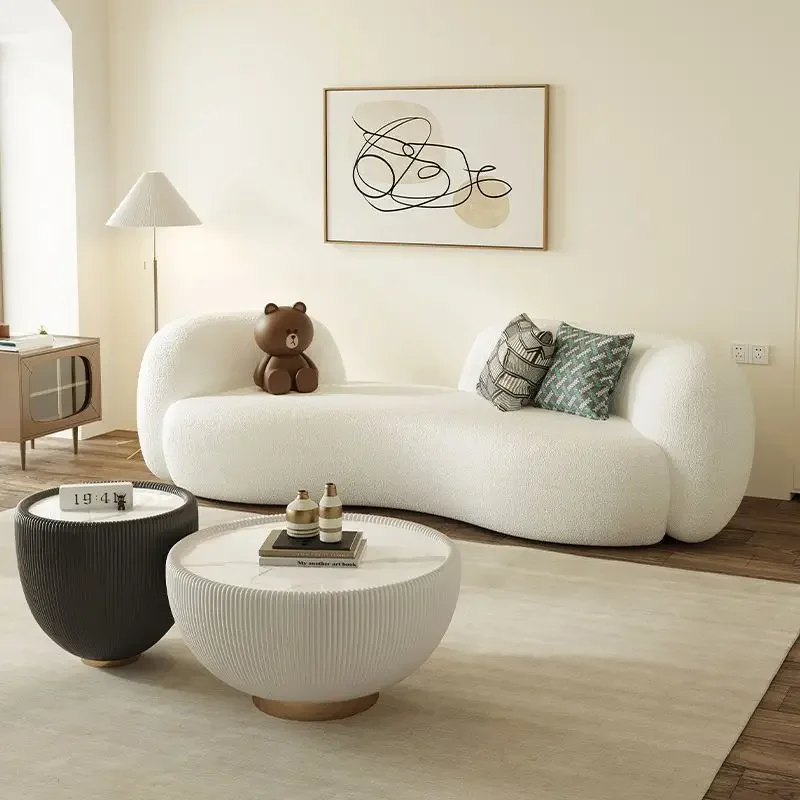 special-shaped lamb wool, pea fabric sofa designer Internet celebrity living room small apartment, beauty salon reception
