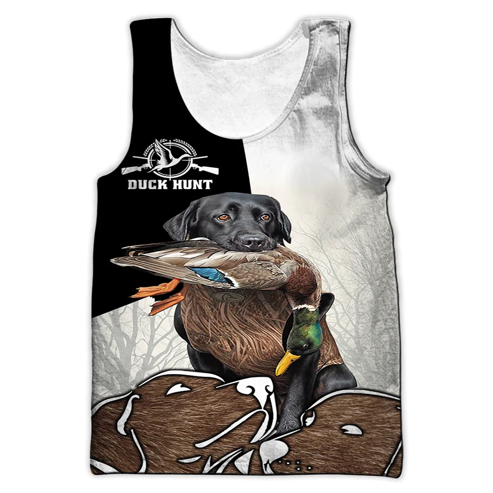 Duck Hunting Cow 3D Print Tank Tops Men Casual Oversized Fitness Gym Camouflage Vest Bodybuilding Sleeveless Top Unisex Clothing