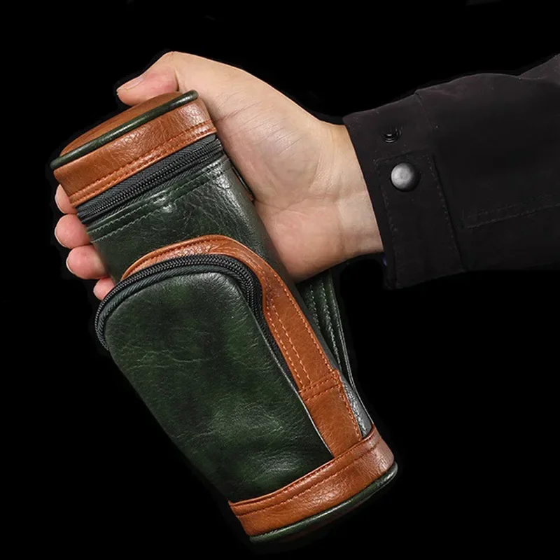Portable Cigar Bag Case Protective Cover with Cigar Cutter Knife Humidifier Cedar Lining Cigar Humidor Travel Storage Bag Case
