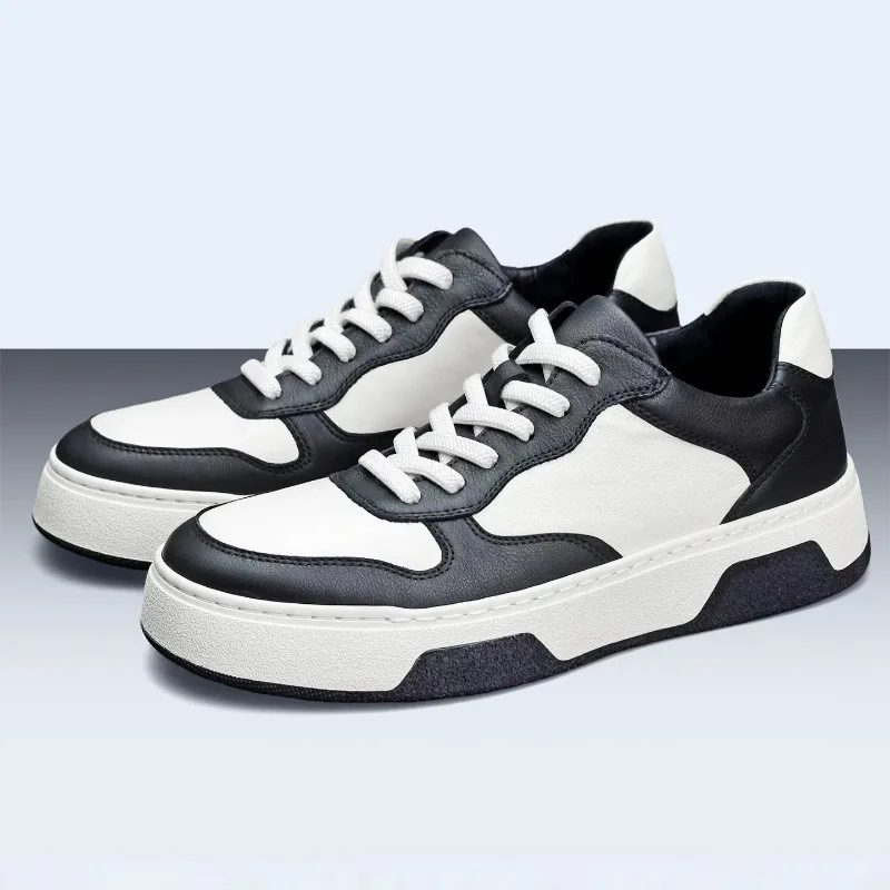 

Men's Shoes Designer Luxury Genuine Leather Breathable Outdoor Walking Casual Board Shoes Male Thick Sole Fashion Sneakers