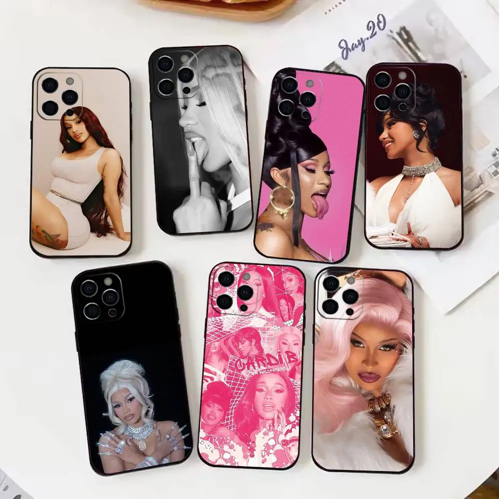 

C-Cardi B Am I The D-Drama Phone Case For iPhone 16,15,14,13,12,17,Pro Max,Plus Silicone Black Case