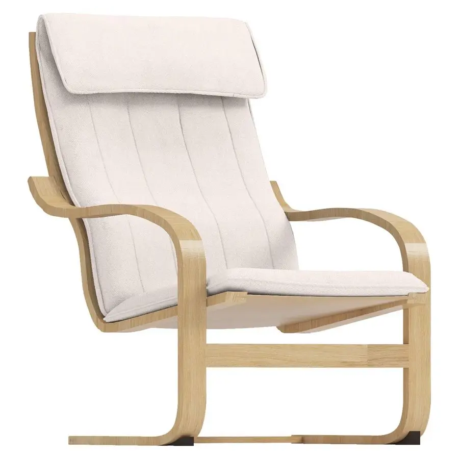 

Duable Poang Chair Cover Replacement Is Custom Ma Compatible For IKEA Poang Armchair Slipcover Only. Polyester Flax Beige
