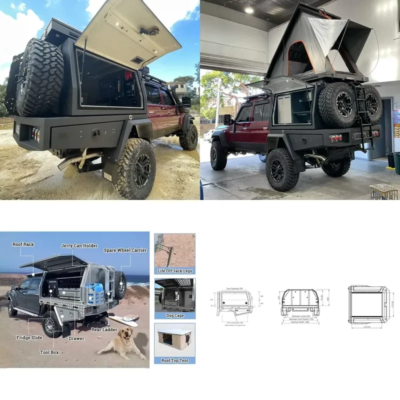 2026 Kindle 4x4 Aluminium Ute Canopy Tool Box With Tent