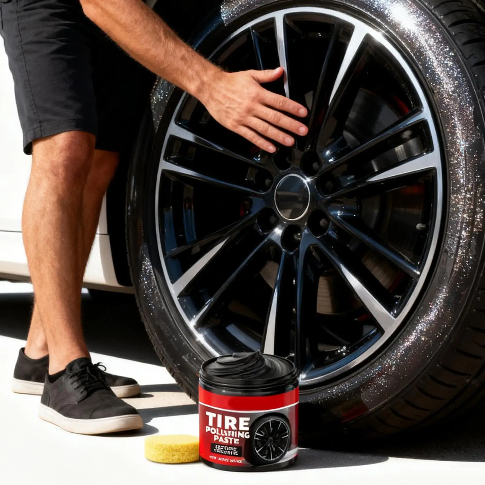 Tire Coating Wax Car Tire Retreading and Film Plating Cream Tire Shine Coating Wax Auto Rubber Parts Shiny Paste Anti-Aging