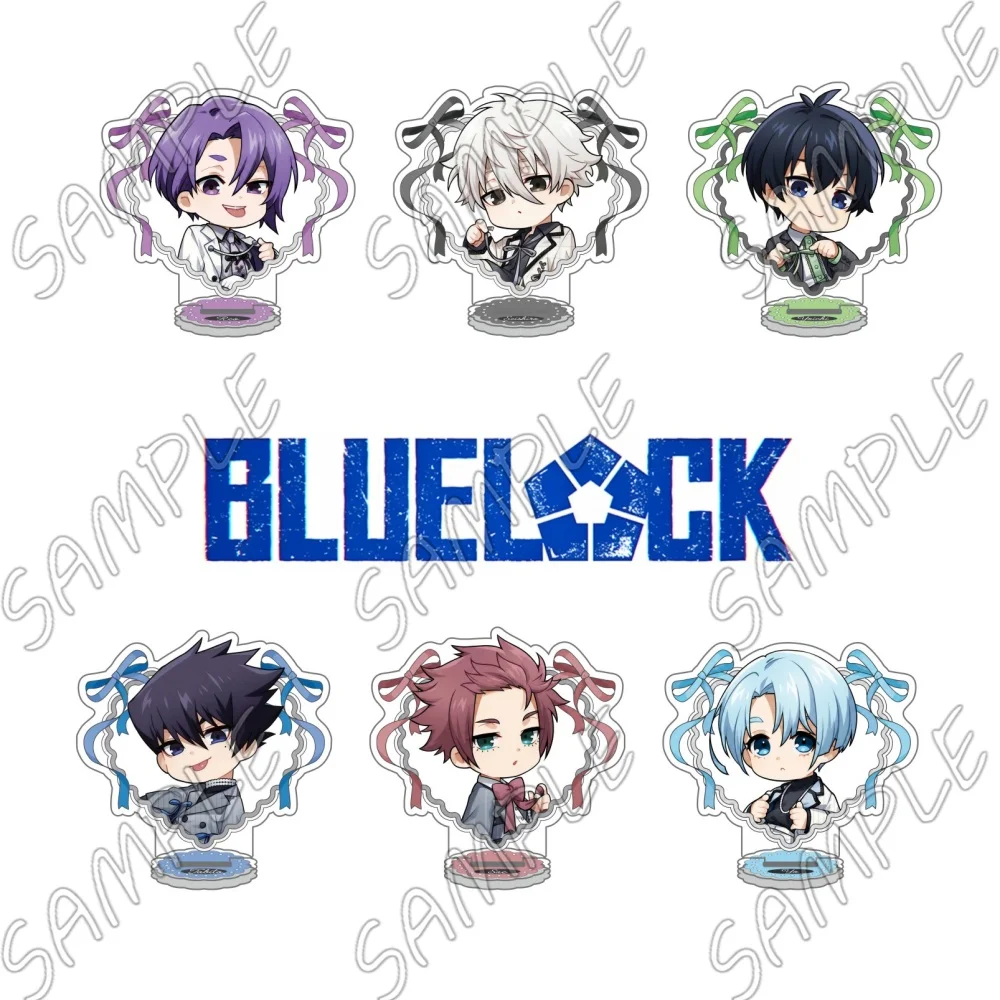 Soccer Anime Blue Lock Acrylic Stand Keychain 10CM Chibi Heart Shaped Stand Isagi Yoichi Barou Shouei Desk Ornament Fan Gift