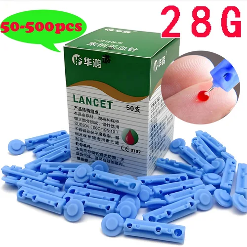 50-500 Uds 28g aguja de lanceta de sangre desechable palo de masaje uso para pluma lancetas estériles drenaje de ventilación de floja lanceta de sangre