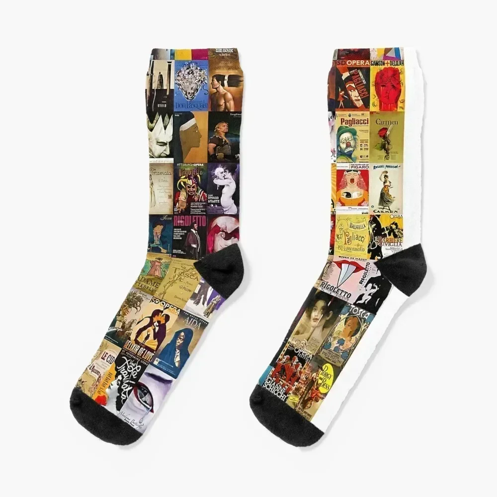 

Opera Collage Socks moving stockings gift Non-slip short Designer Man Socks Women's