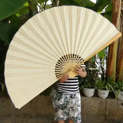 Artist DIY Decorative Paper Fan Oversized Wall Mount Blank Xuan Paper Decoration Fan Decorative Furnishings New Cloth Props Fan