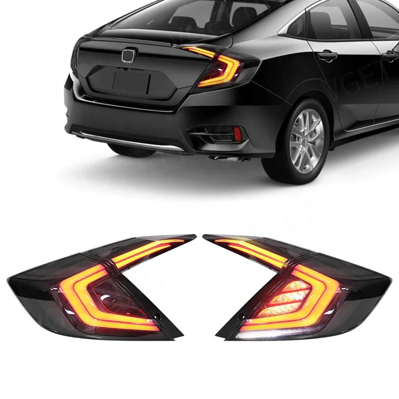 

Full LED Driving Turn Signal Taillight for Honda Civic 2016 2017 2018 2019 Rear Warning Brake Lamp Auto Tail lights Accessories