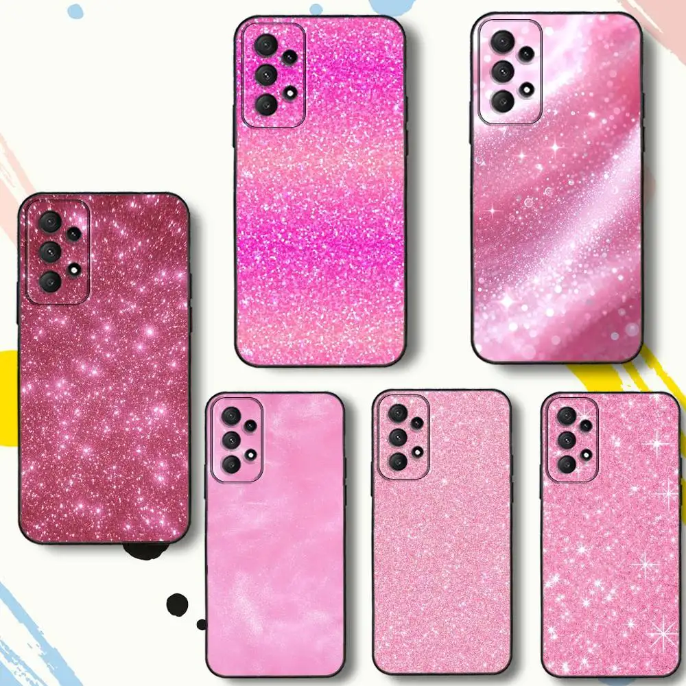 

P-Print Pink G-GlitterS Phone Case For Samsung Galaxy A 80,72,73,91,53,22,51,52,5G,Plus,J,Note Soft Black Cover