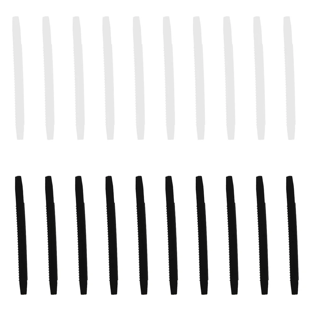 40 قطعة من أطراف نهاية النظارات من السيليكون البديل المضاد للانزلاق، أغطية معبد أسود وأبيض، واقيات الساق للرياضات الخارجية