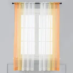 Gradient Left and Right Tulle Curtains For Living Room Bedroom Organza Yarn Sheer Voile Curtain Window Treatment Drapes Customs