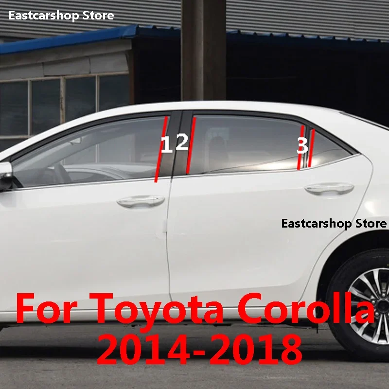 

For Toyota Corolla 2018 2017 2016 2015 2014 Car B C Pillar Middle Central Column PC Window Decoration Strip Sticker Accessories