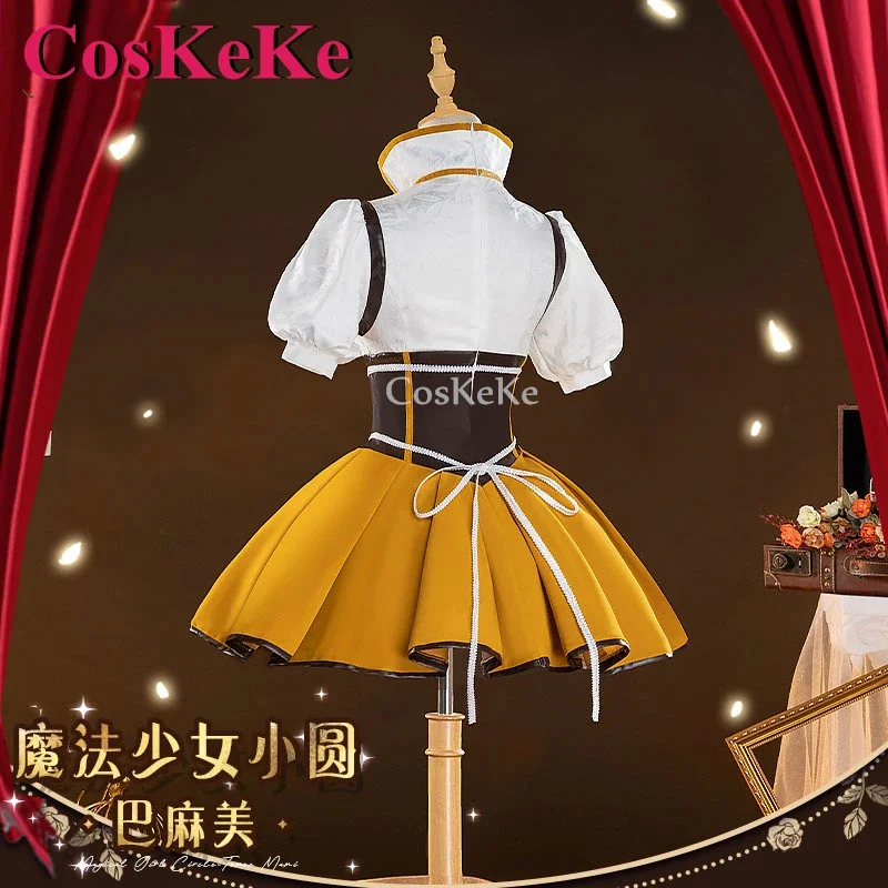 CosKeKe Tomoe Mami Cosplay Anime Puella Magi Madoka Magica Costume Sweet Lovely Uniform Dress Halloween Party Role Play Clothing