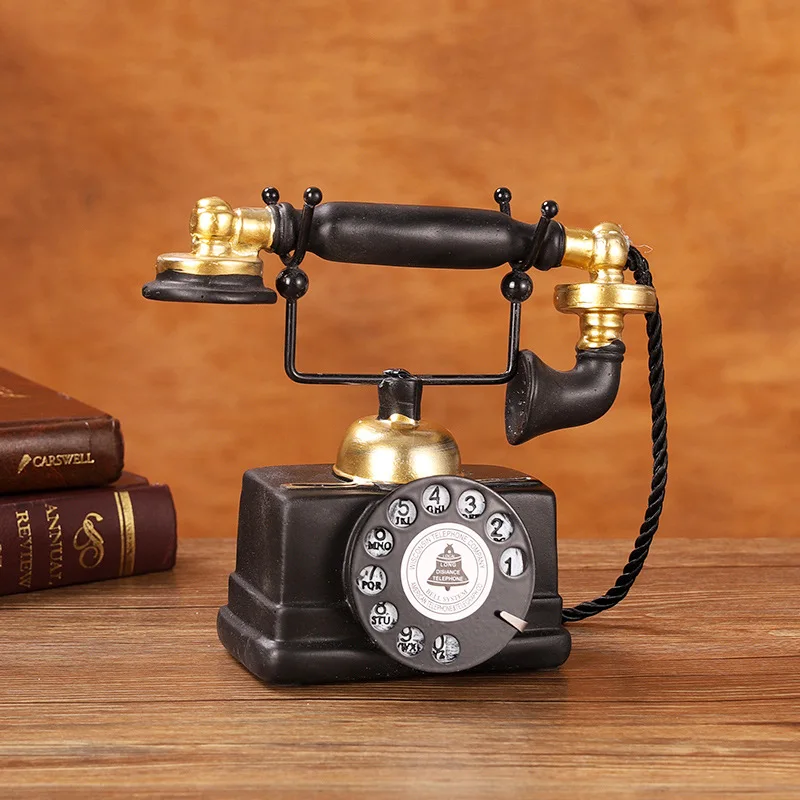 1pc Vintage Telephone Model, Table Decoration, Craft Bar, Home Decoration, Gift, Exquisite Craftsmanship, Simple and Elegant