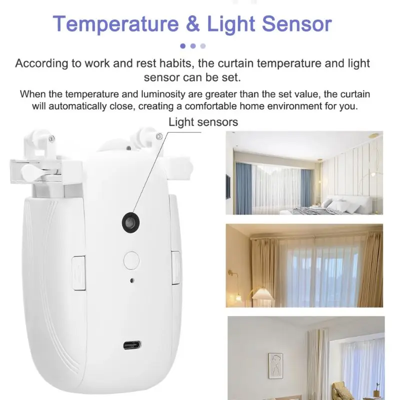 Tuya Smart Zigbee Curtain Motor with Hooks for Rome Track Smart Curtain Pusher Robot Support Siri Google Home AlexaVoice Control