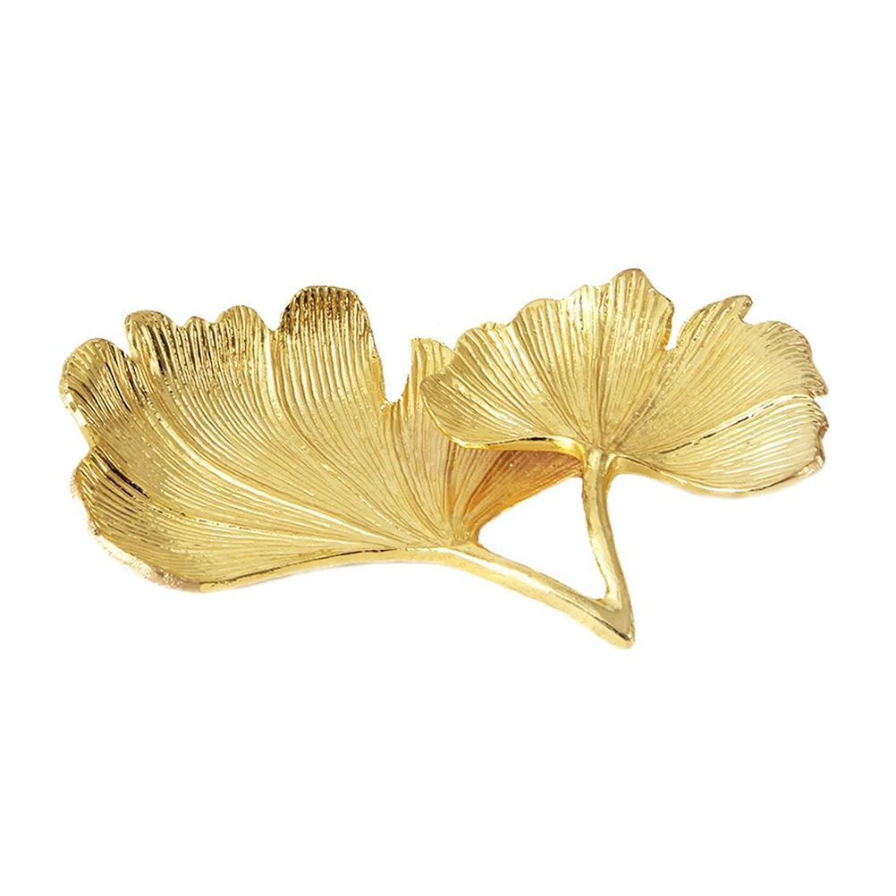 

Ginkgo Leaf Jewelry Tray Trinket Dish Organizer Plate Display Vanity Rustproof Corrosion Resistant Nail Polish Makeup Brush