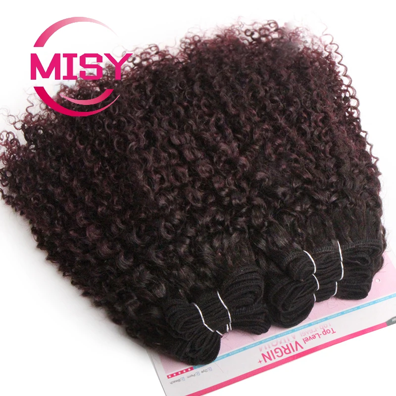 Lote de 6 mechones de cabello rizado Jerry brasileño, tejido de cabello humano 100% Natural para mujeres negras, extensiones de cabello Ombre Remy