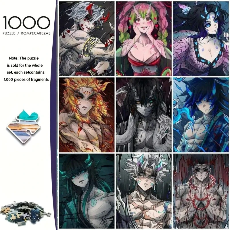

1000 PCS Puzzles for Adults ,Demon Slayer Anime Jigsaw Puzzles Educational Games Colorful Puzzles Gifts Home Decor