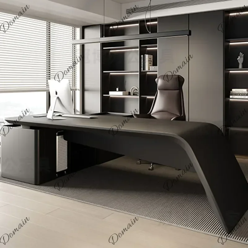 46X M Organizers Business Black Office Desk Luxury Organizer Computer Working Office Desk Long Bedroom Display Tavolo Trendy Fur