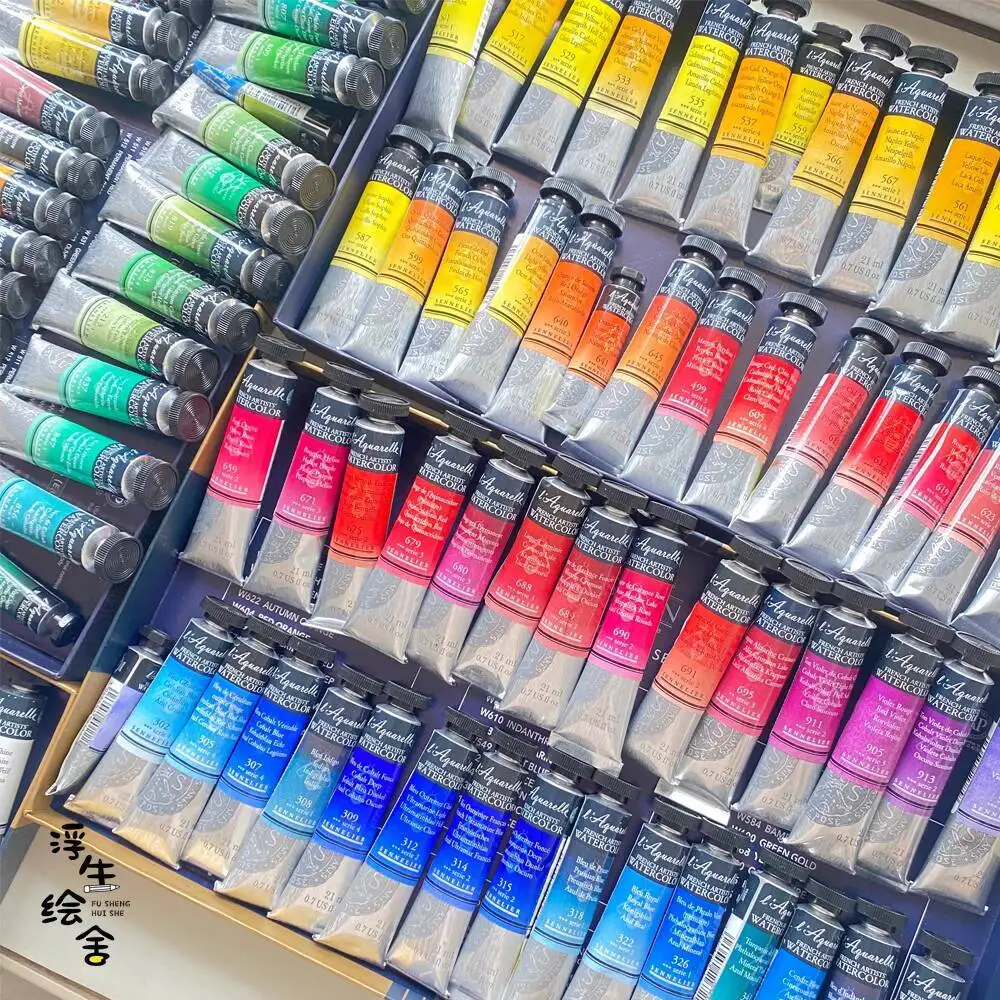 مجموعة دهانات مائية عسلية من الدرجة الرئيسية من SENNELIER سلسلة ألوان كاملة 99 لونًا