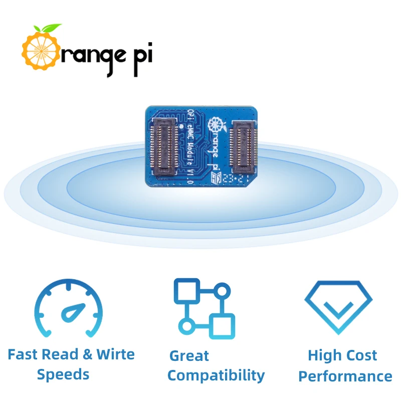 Module EMMC Orange Pi 32 go 64 go 256 go 3D NAND vitesses de lecture et d'écriture rapides pour Orange Pi 5 Plus/Max/Pro/Ultra RV2 3B 4A OPI