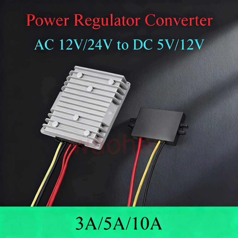 

AC12V/24V to DC 5V/12V 3A 5A 10A AC-DC Step-Down Power Converter Buck Regulator Voltage Output Power Supply Module for Car CE