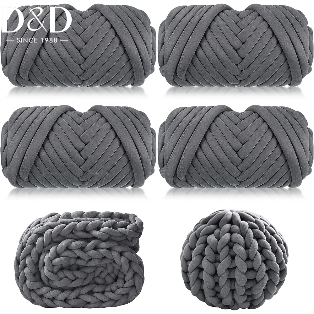 D&D 250g/500g/1000g Thick Super Bulky Chunky Yarn Hand Knitting Basket Blanket Carpets Giant Yarn DIY Arm Hand-knit Blanket