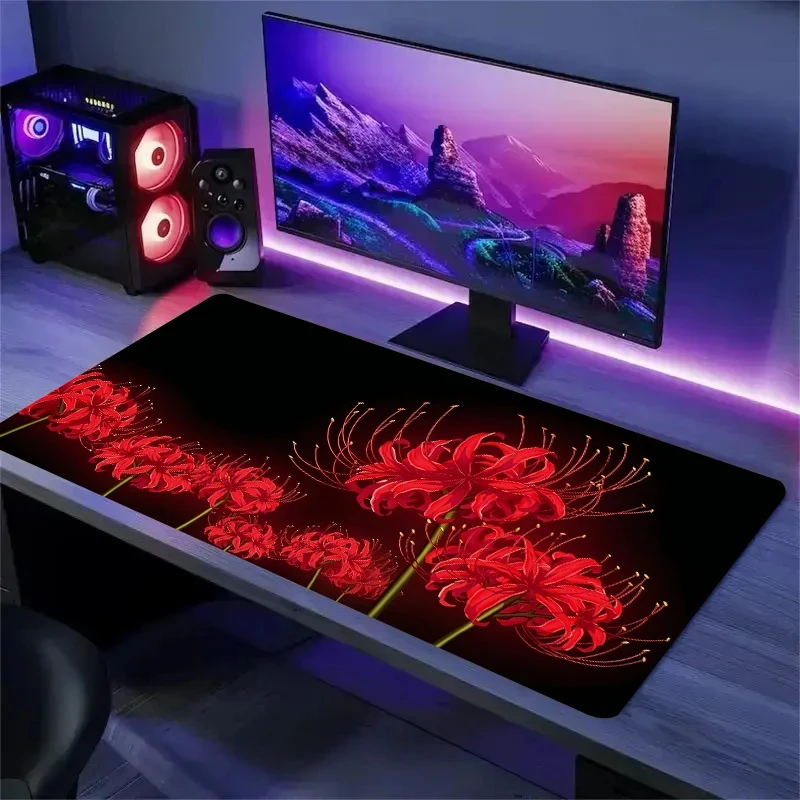 Accessories Long Mouse Pad Red Spider Lily Mouse Pad XXL Desktop Keyboard Desk Mat Large Gaming Anti-Slip Desk Mat Computer