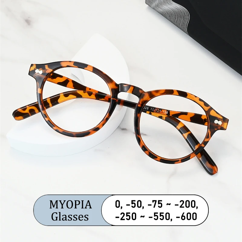 

Brand Design Round Rice Studs Men Small Frame Myopia Glasses Prescription Presbyopia Anti Blue Light Women Near Sight Eyewear