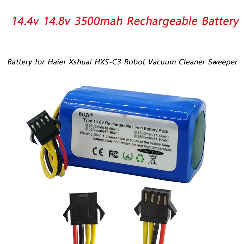 

Battery for Haier Xshuai HXS-C3 Robot Vacuum Cleaner Sweeper Li-Ion 18650 Battery Rechargeable 14.4V/14.8V 3500mAh