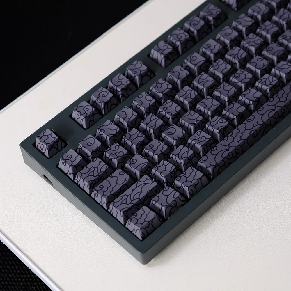 

Black auspicious cloud keycap side engraved light PBT original highly sublimated mechanical keyboard cap 68/75/87/980