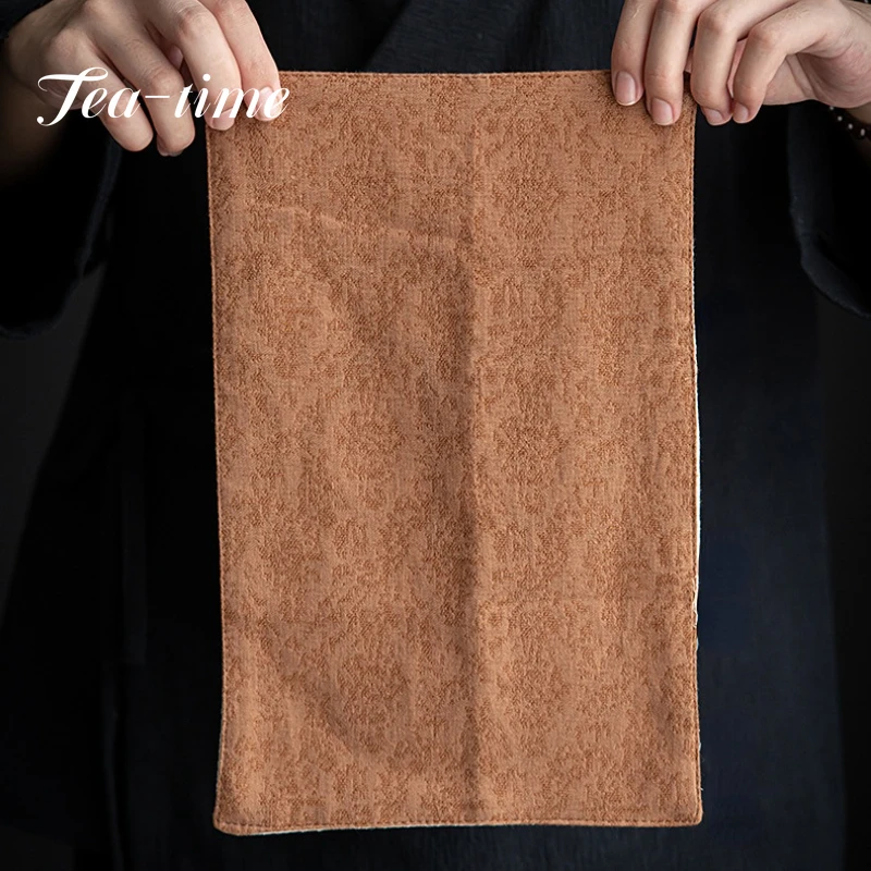 Water Absorption Tea Towel Tea Cloth Thickened Coffee Table Cloth Zen Teaware Towel Cotton Linen Rag Pad Tea Table Accessories