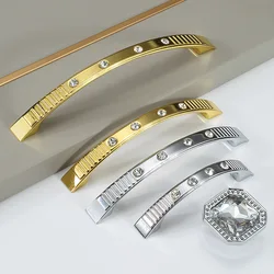 Luxury Diamond Crystal Handles Shoebox Cabinet Handles Closet Dresser Drawer Knobs Wardrobe Pulls Pullers Furniture Hardware