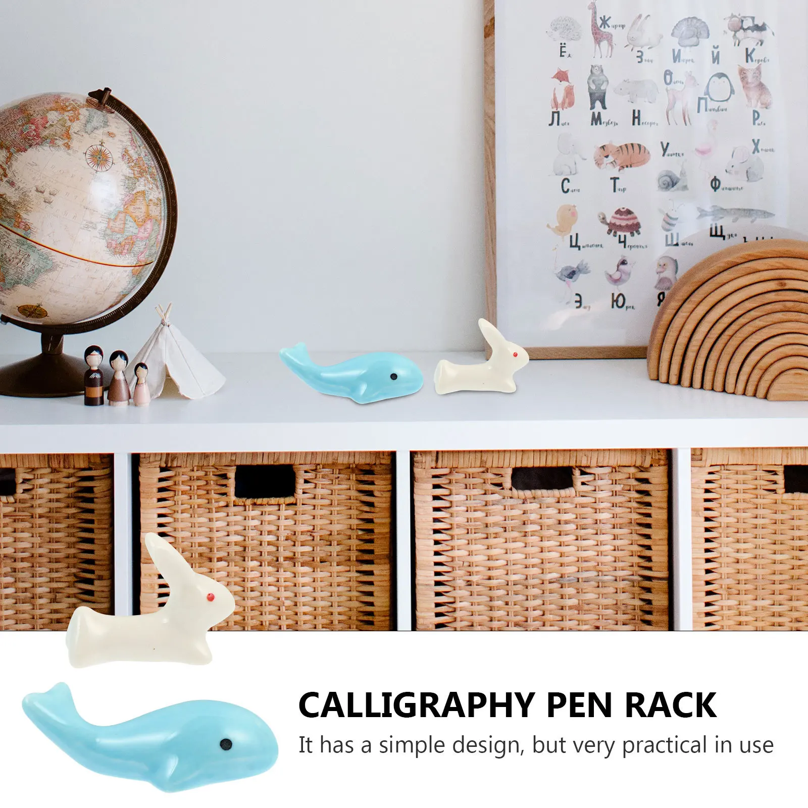 

2Pcs Calligraphy Pen Rack High-Quality Ceramic Material Fine Workmanship Exquisite Detail Brush Pen Rest for Line Drawing