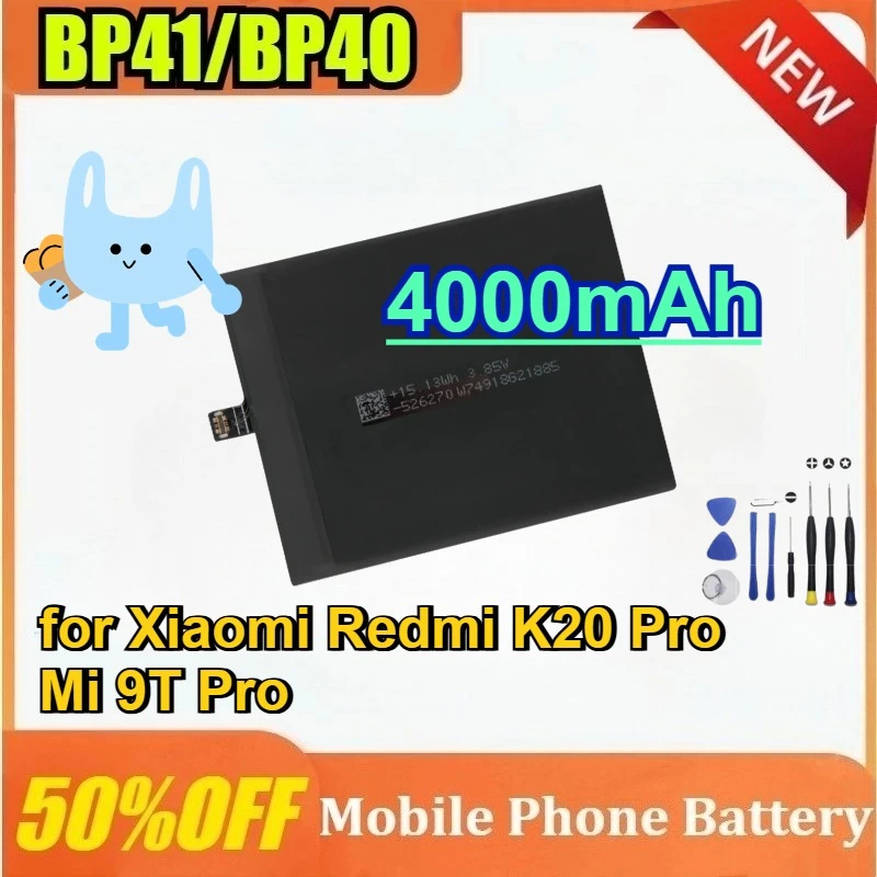 

BP41 BP40 4000mAh Mobile Phone Battery for Xiaomi Redmi K20 Pro Mi 9T Pro Mi9T Redmi K20Pro Premium Rechargeable Battery