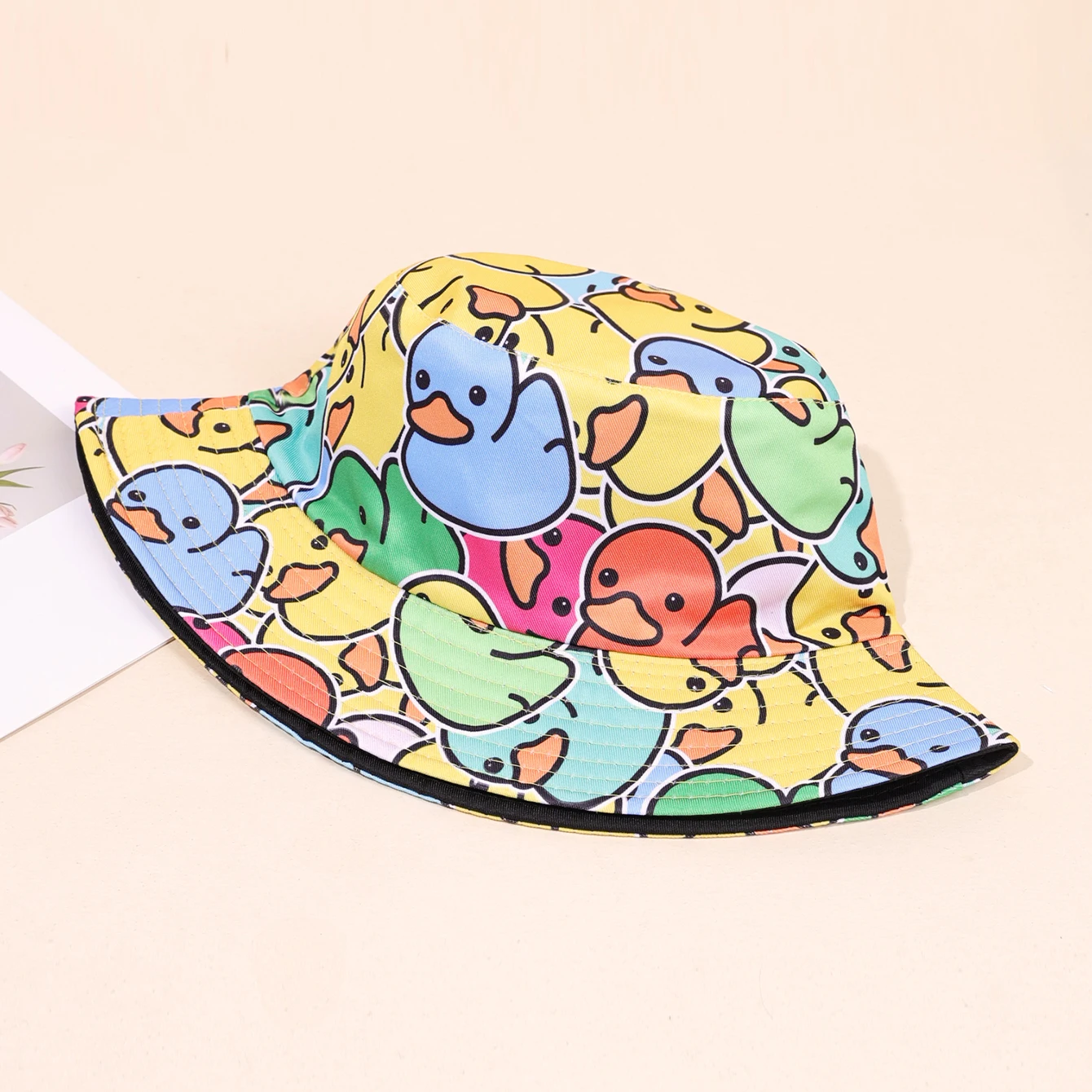 قبعة صياد السمك المظلة المطبوعة على شكل بطة صفراء كرتونية لطيفة للسفر في الربيع والصيف، قبعة حوض كاجوال للحماية من الشمس #5