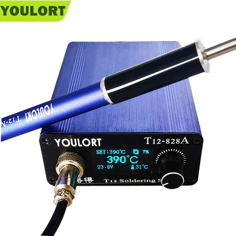 YOULORT T12-828A Quick Heat Soldering Station  Digital Display Repair Soldering Iron Equipment Portable Home Electronics Repair